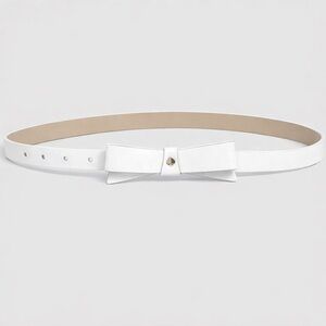 Kate Spade NWT White Skinny Bow Belt in Gift Box- size L/XL 38/40